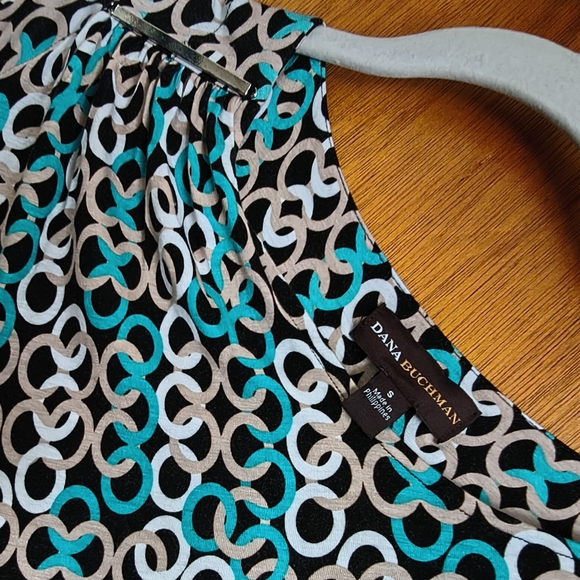 Avenue Women's Teal and Black Patterned Top - Picture 4 of 4